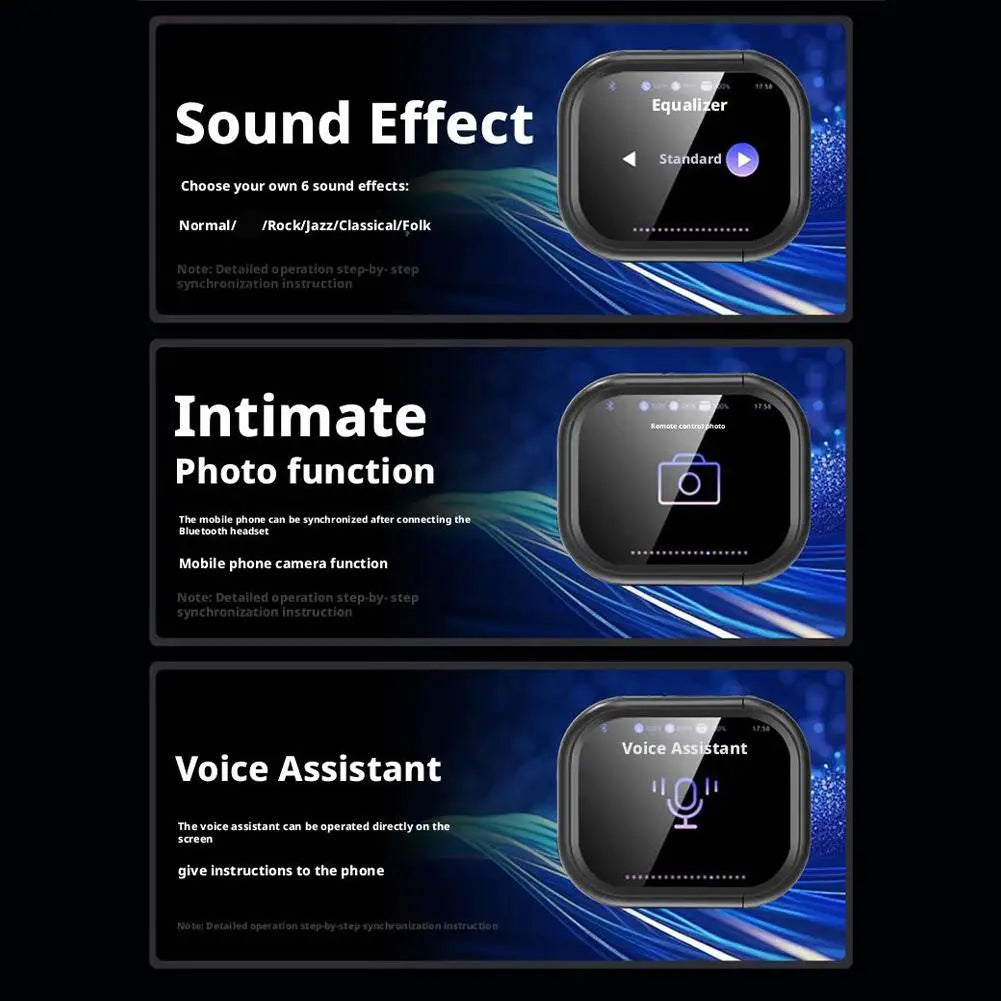 Wireless Bluetooth Earphones Sport Earbuds HiFi Stereo HD Mic Call Headphones LED Screen Headset 2025