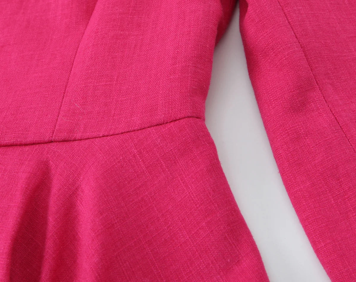 2025 Women's Autumn New Suit Jacket Round Neck Single Breasted Skirt Design High Waist Commuting Temperament Long Pants Set