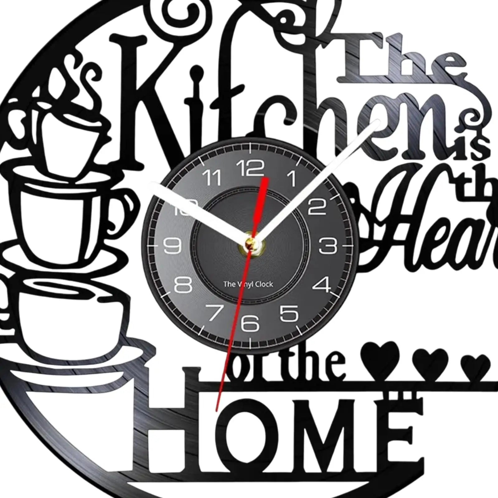 Kitchen Record Wall Clock Decorative Arabic Numeral Artwork Kitchen Heat Home