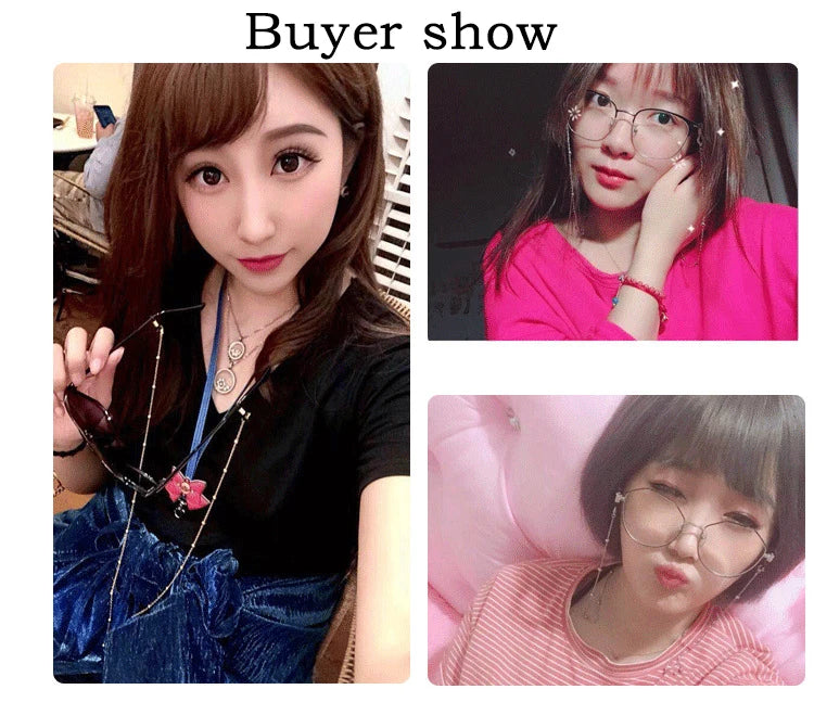 Fashion Metal Men women Eyeglass Chains Sunglasses Reading Beaded Glasses Chain Eyewears Cord Strap Rope female glasses chain