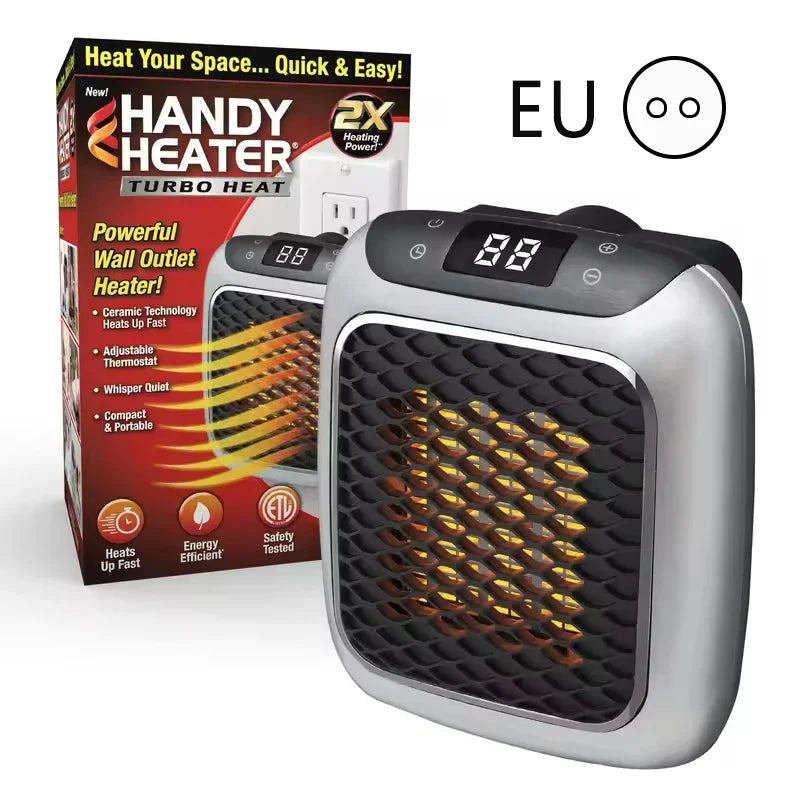 800W Portable Electric Heater EU Small Bathroom Fast Heating Fans Bedroom Heater Home Use Warming Device with Remote Control