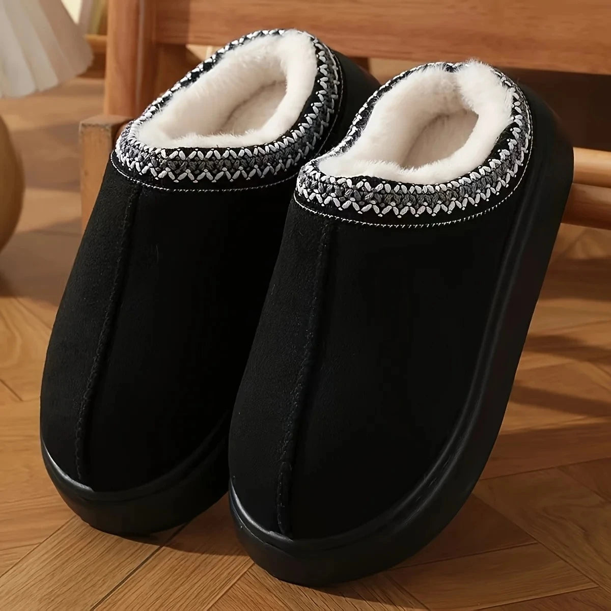 Women's Comfort Slippers Soft Sole Winter Warm Indoor Outdoor Shoes Elegant Couple Style For Home Bedroom Living Room Office