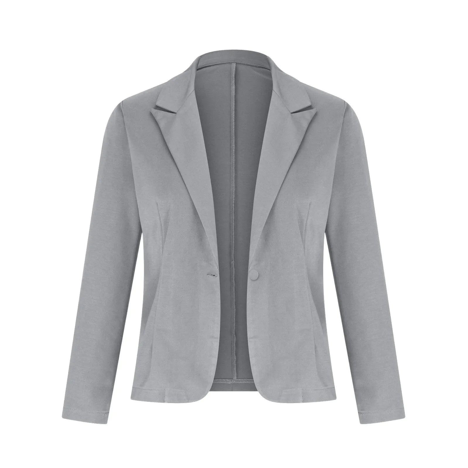 Casual Suit Jacket for Women Fashion Solid Color Long-sleeved Suit Collar Blazer Business Casual Single-button Cardigan Jacket