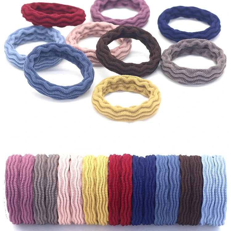 20PCS High Elasticity Fashion Hair Rope High Elasticity Jacquard Pattern Hair Ring Fashion Women's Headband Hair Accessories