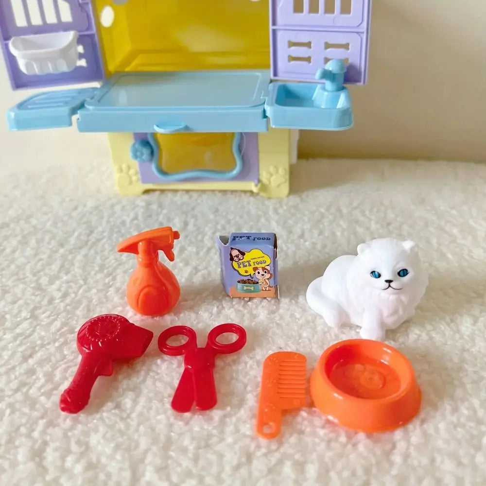 Children's Toys Puppy Cat Scene Playing Toys Merchant Supermarket Play House Toy Mini Cute Pretend Toys Party Supplies