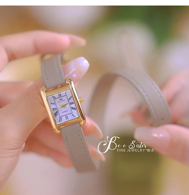 Women Watches 2025 Casual Vintage Leather Watch For Women Fashion Quartz Wristwatches Rose Gold Square Clock Gift For Girlfriend