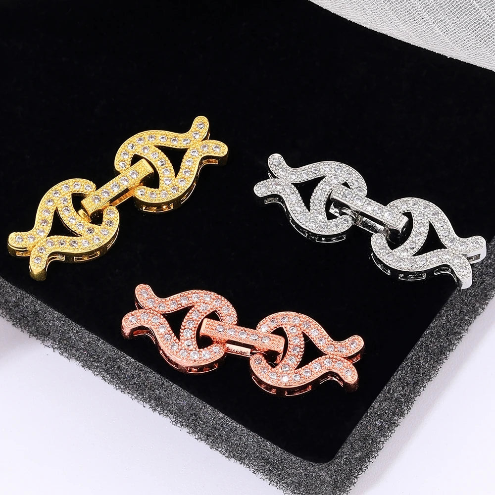 Juya 18K Gold Silver Plated Wedding Decorations Connect Fastener Closure Clasps Accessories For DIY Beads Pearls Jewelry Making