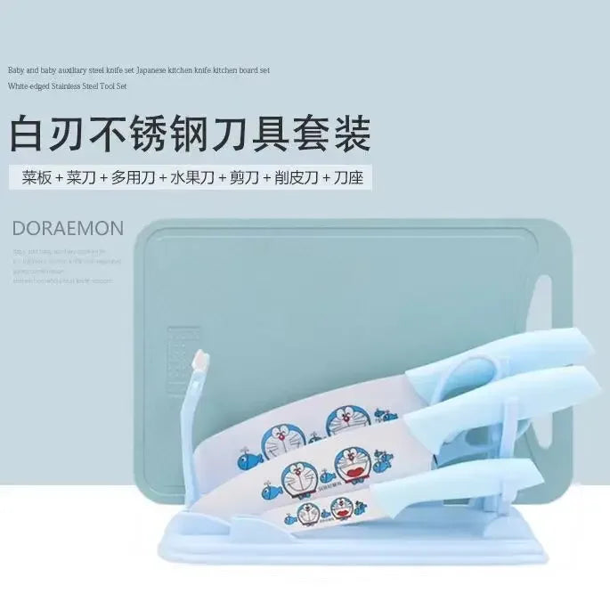 Sanrio  animation peripheral cartoon Kawaii Hello kitty anti-rust kitchen knife cutting board set creative fruit knife wholesale
