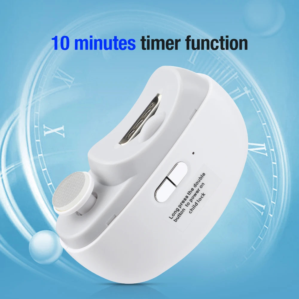Electric Nail Clipper Grinding and Polishing with Light Automatic Nail Trimmer Rechargeable Nail Cutter Manicure for Baby Adult