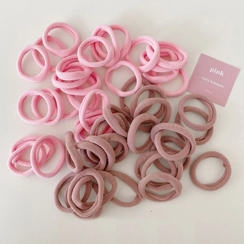 AWAYTR 50PCS/Set Girls Hair Band Hairbands Hair Accessories For Woman Kids Ponytail Holder Elastic Scrunchies Rubber Bands