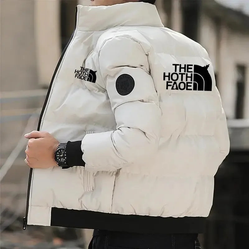 Men's fashion thickened jacket, new autumn and winter warm and waterproof parka coat, men's casual and fashionable jacket, outer