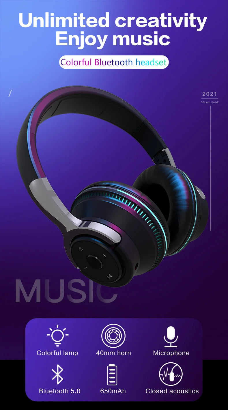Bluetooth Headphone Wireless Earphone H2 Max Headsets Foldable Shock Bass Stereo Earbuds Support TF FM For Xiaomi iPhone Airpids