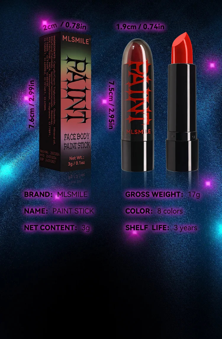 Halloween Matte Lipstick Dark Black Vampire Olive Green Creative Halloween Makeup Face Body Painting