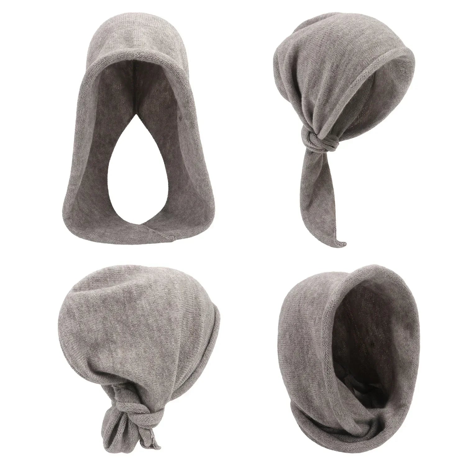 New Winter Balaclava Hat Scarf Combo Women's Fashion Knitted Cap Wrap-around Cashmere Skullies & Beanies