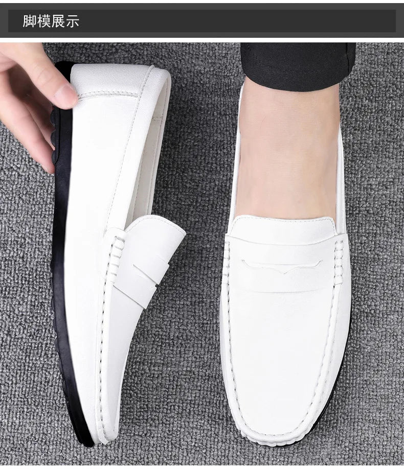 Shoes Men's 2025 Spring/Autumn New Casual Leather Shoes for Driving Flat Bottomed Man Shoes  Designer Loafers Men