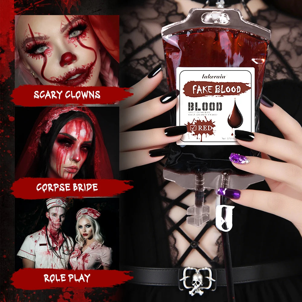 Halloween Blood Makeup Realistic Washable Fake Blood for Zombie Monster Clothes Body Paint Halloween Makeup