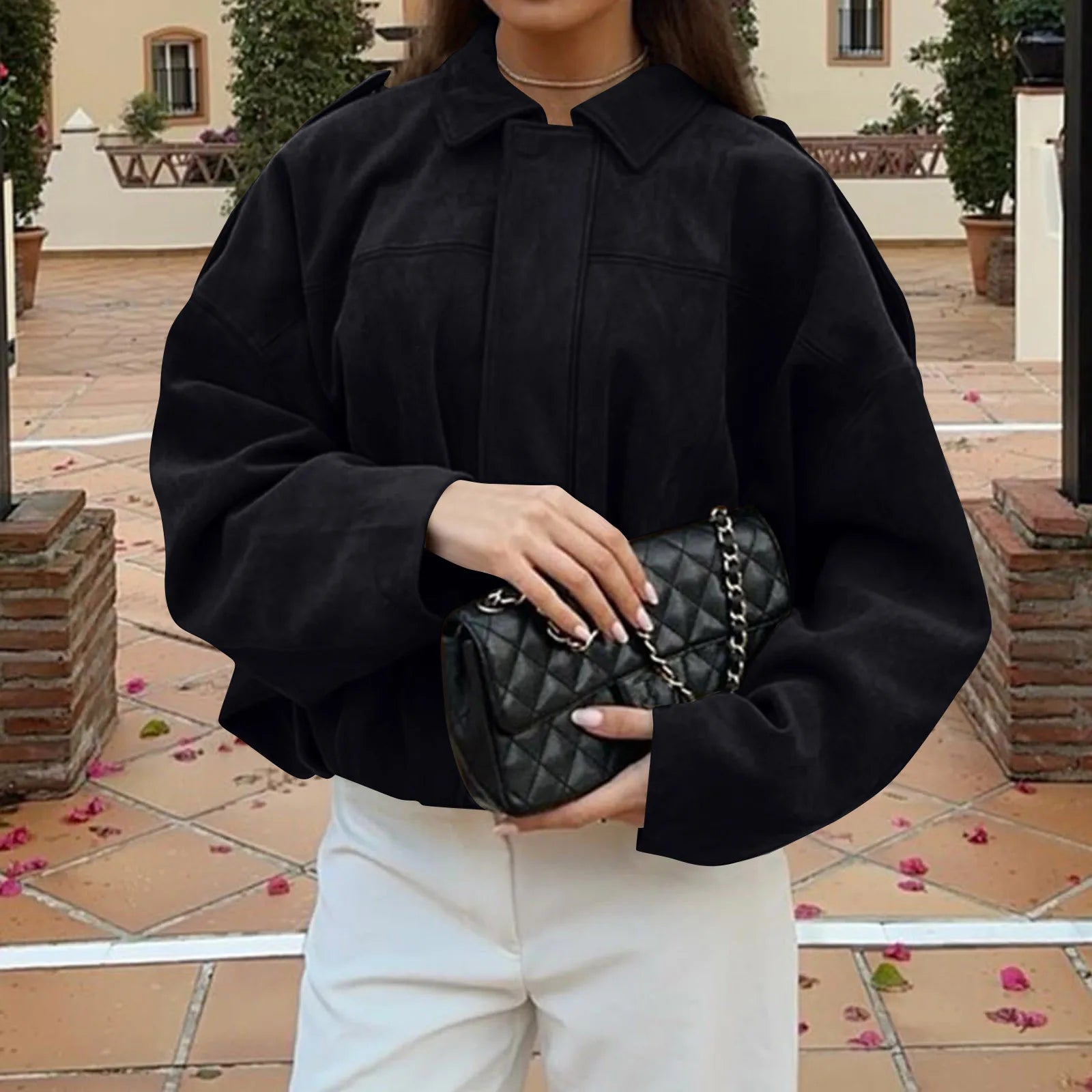 Women's Jackets Coat Fashion Turn-down Collar Long Sleeve Loose Coats Vintage Female Outerwear Chic Street Youth Jackets Tops