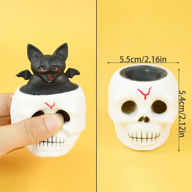 Halloween Pumpkin Relieves Stress Balls Squishy Skull Skeleton Squeeze Horror Toy Fidget Toys Halloween Party Kids Favor Gifts