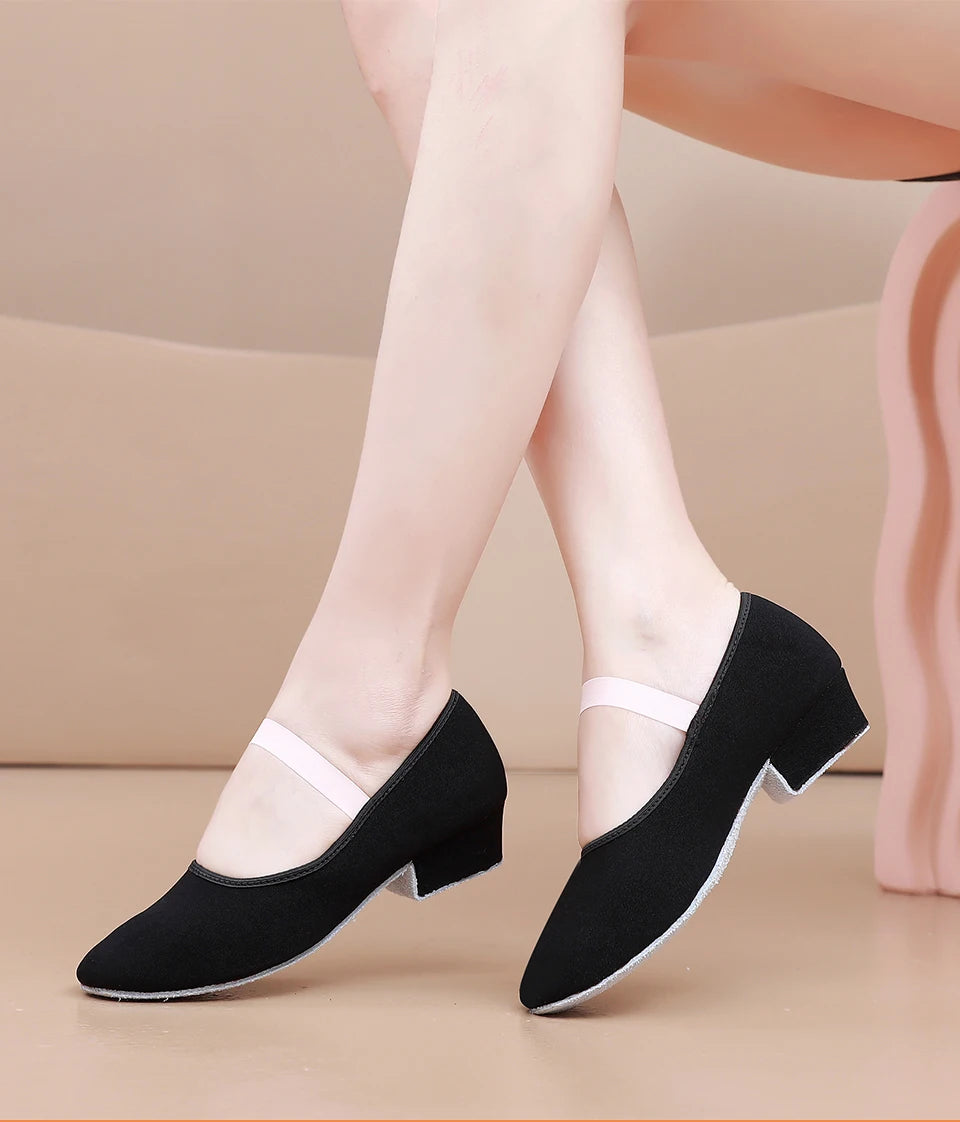 Women Dance Shoes GirlsBallet Jazz Salsa Shoes High Heels Soft Sole Dancing Shoes Pink/Black/Red Women's Teacher Shoes Practic