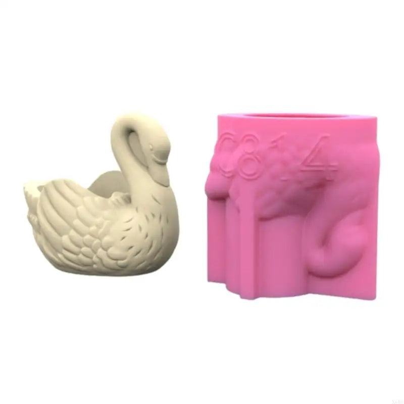 Swan shaped Flower Pot Silicone Mold Candle Cup Concrete Plaster Succulent Plant Pot Molds Epoxy Resin Storage Box Mould