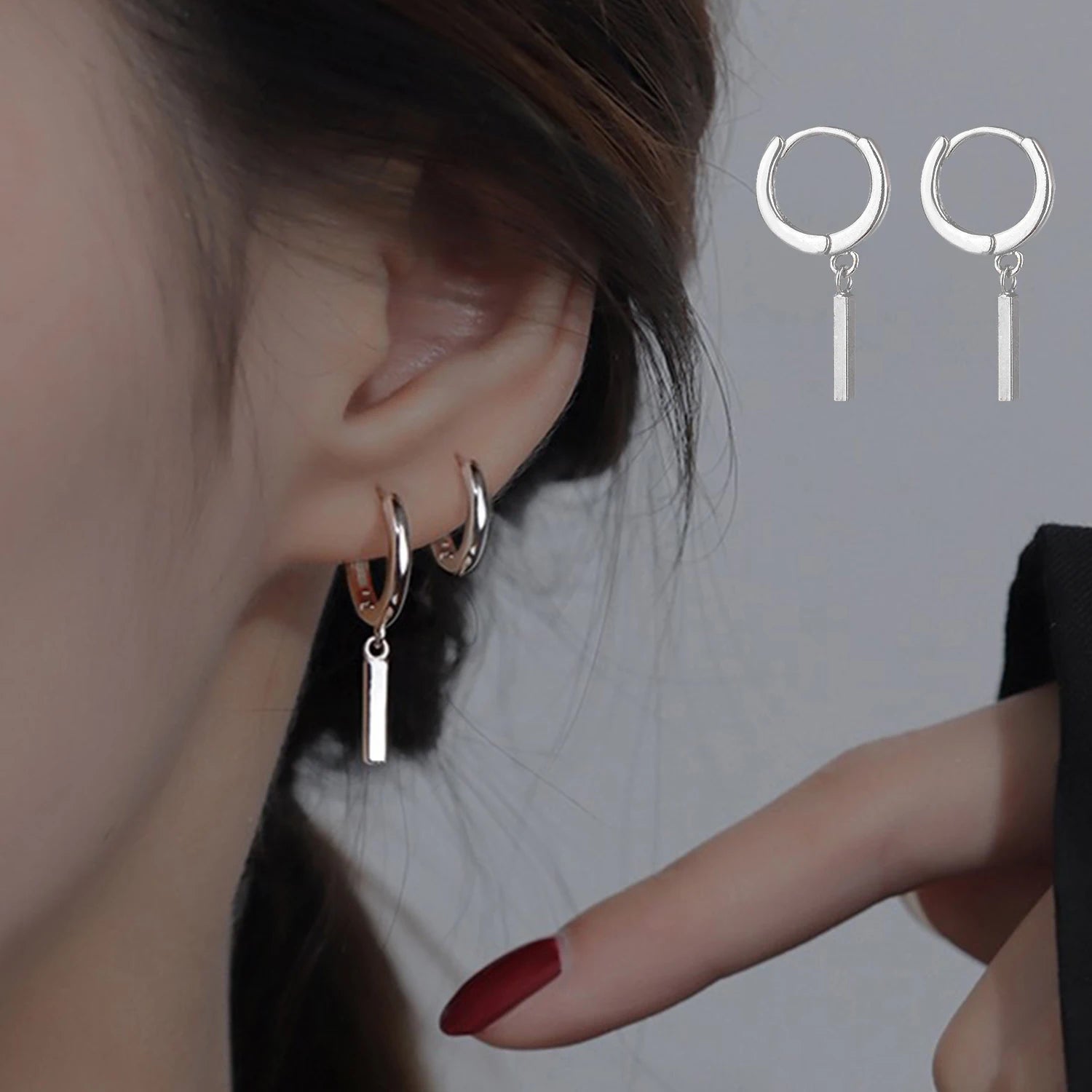 Accessories For Women Geometric Long Pendant Earrings For Women Punk Party Ear Buckle Square Stick Earring Jewelry Gift Pendient