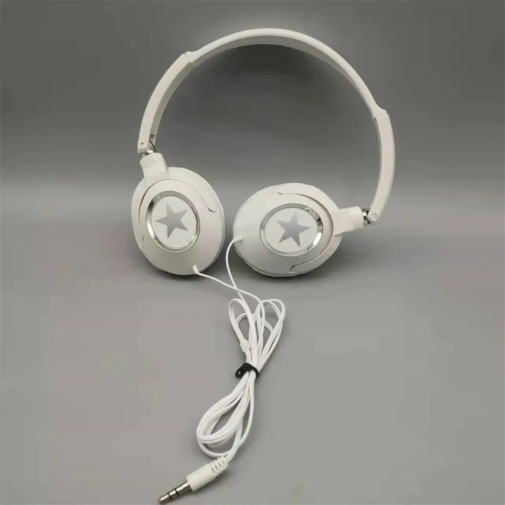 Adjustable Wired Headphones Music Stereo Flexible Wired Over Ear Headset Noise Cancelling Black White Foldable Headphones