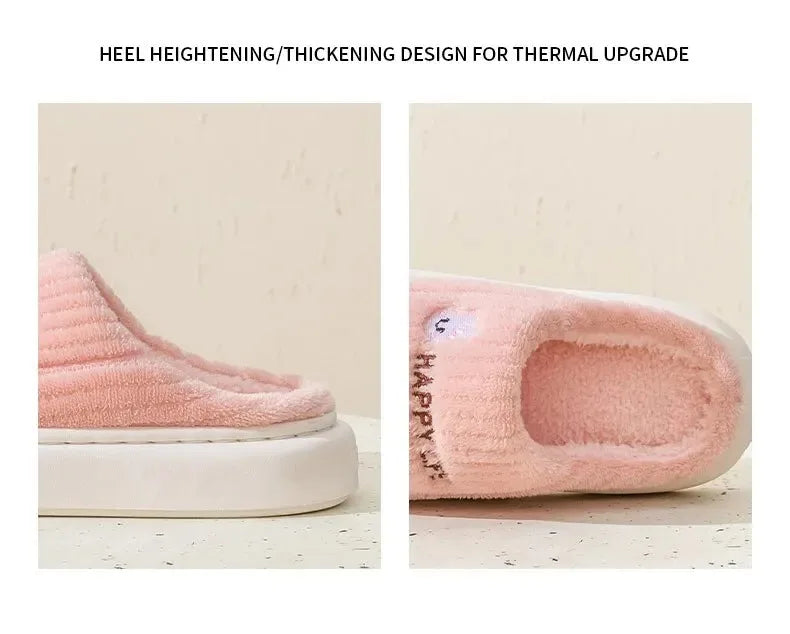New warm cotton slippers for women's winter indoor wool slippers with thick soles and non-slip winter styles for home use.