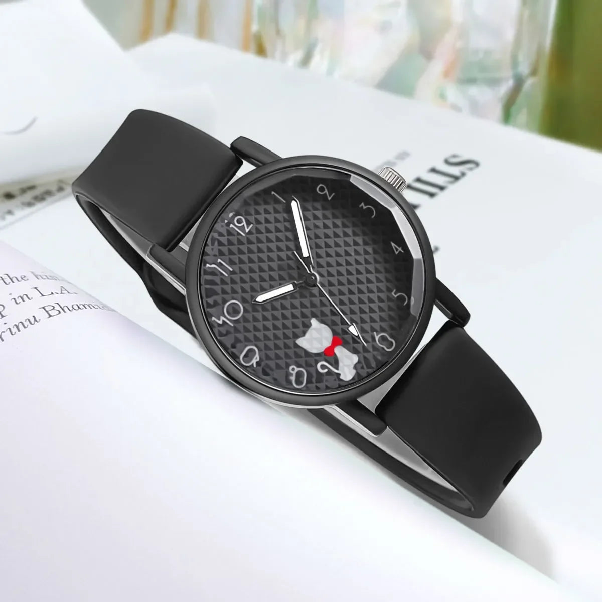 Women Watch Cute Cat Casual Wristwatch Quartz Watches for Women Clock Student Ladies Silicone Strap Watches Gift Reloj Mujer