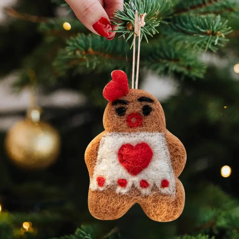 Christmas Felt Deer Pendant Xmas Tree Decorative Hanging Gingerbread Man Elk Decor 2024 Christmas Party Crafts Ornaments