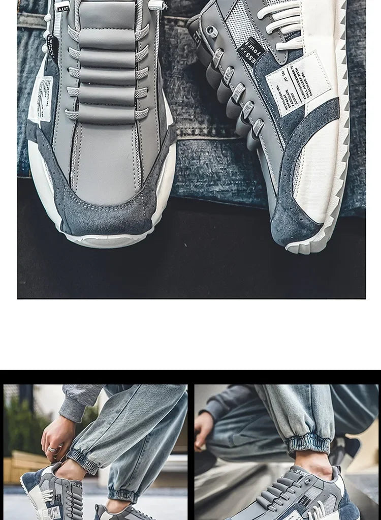 Shoes for Men Casual Sports Trend Designed Personality Elastic Band Vulcanized Shoes Men Sneakers Comfortable Breathable Shoes