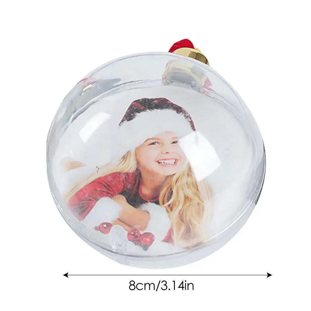 Christmas Tree Photo Frames Ball Pendant Creative Fillable Transparent Photo Decoration DIY Festive Atmosphere Hanging Ornaments
