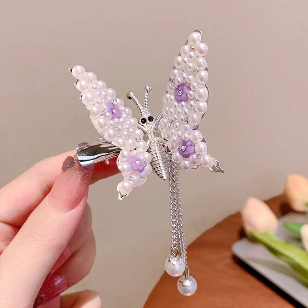 Hair Accessories For Women Hair Styling Tassel Butterfly Hairpin Headwear Shiny Hair Clips Flying Barrette Hair Clip