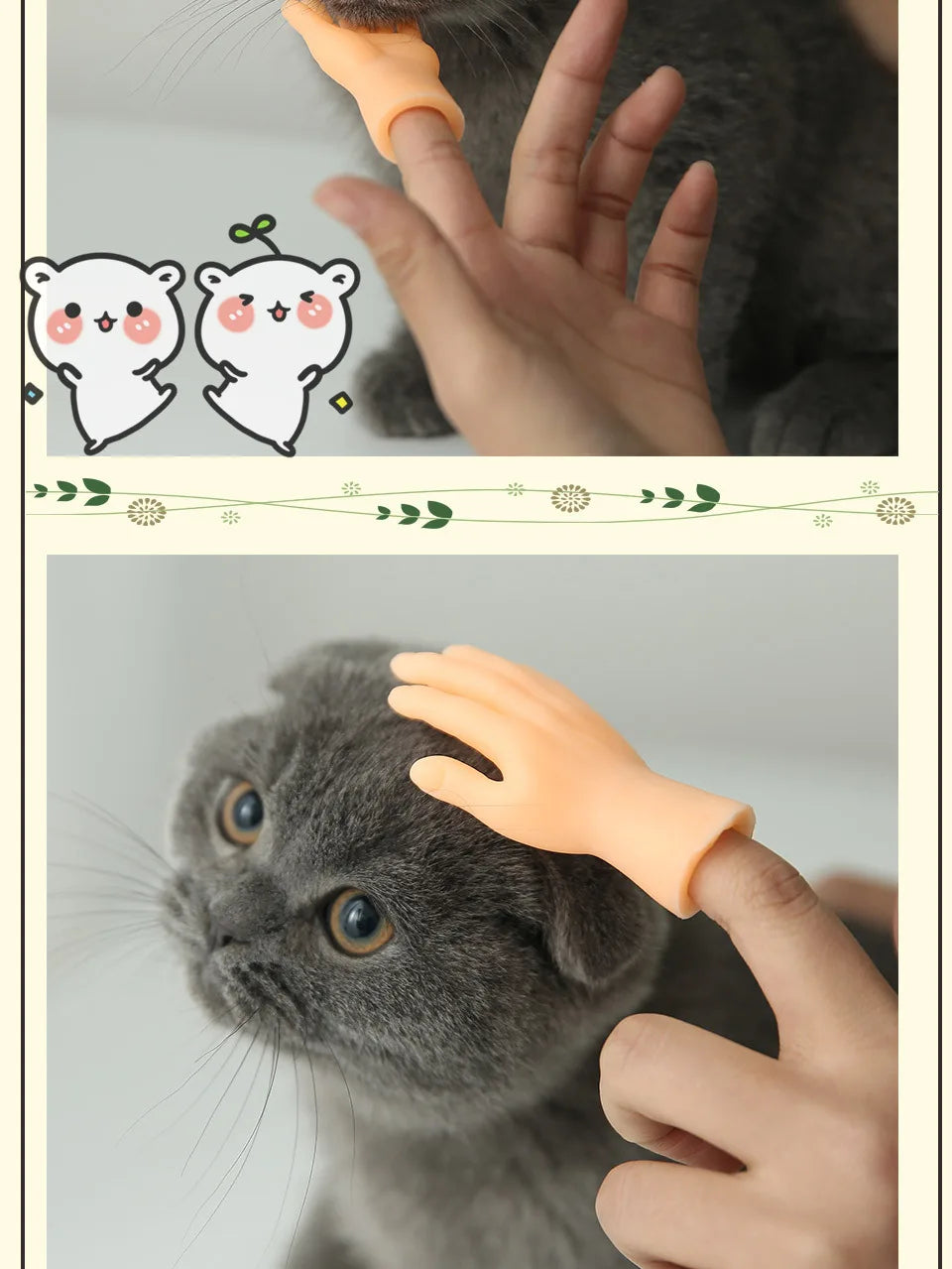Adult Kid Novelty Toys Funny Mini Hands Creative Finger Fidget Toys Soft Small Hand Tease the Cat Pet Toy Halloween Gift