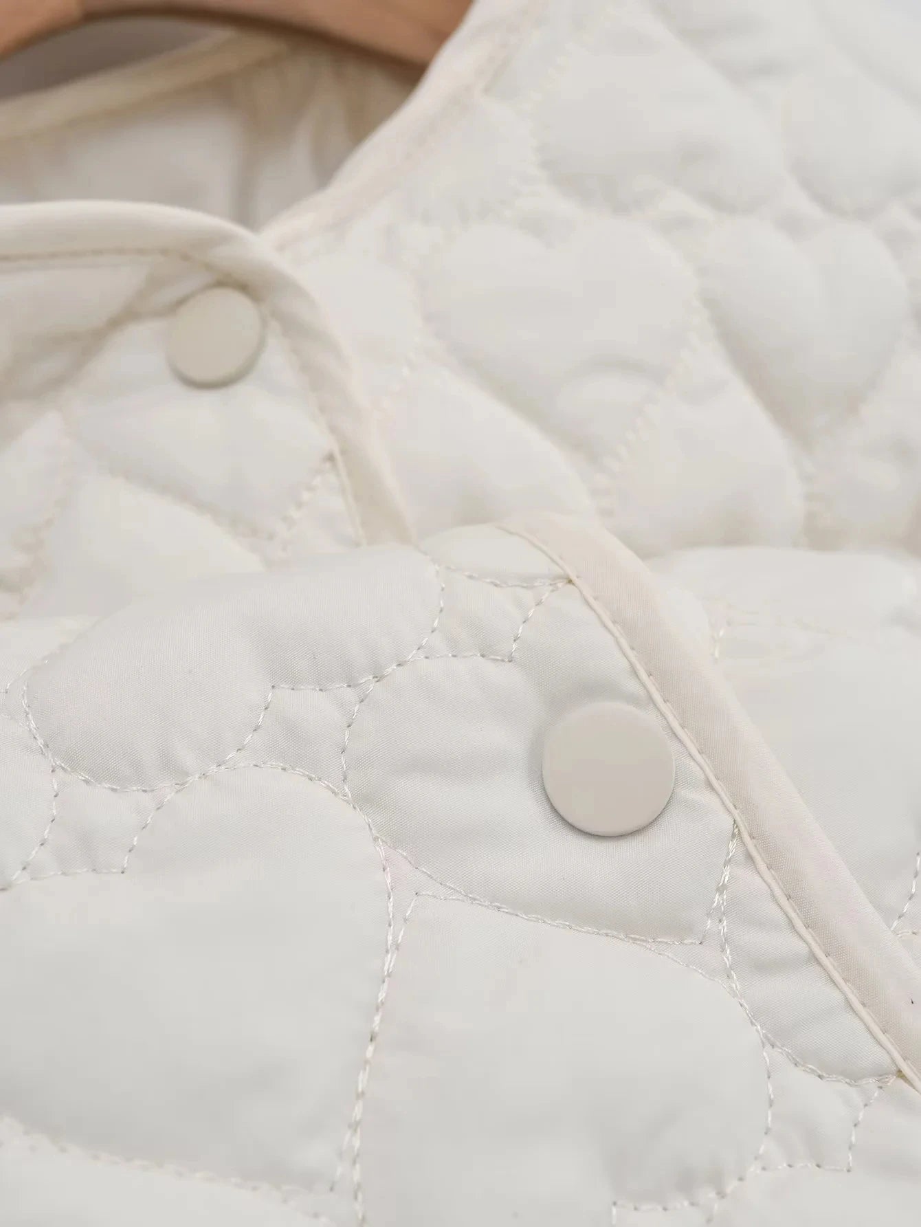 Women Heart Padded Jackets Autumn Winter Long Sleeve Round Neck Coats Solid Color Outerwear Female Warm Parkas Chic Streetwear