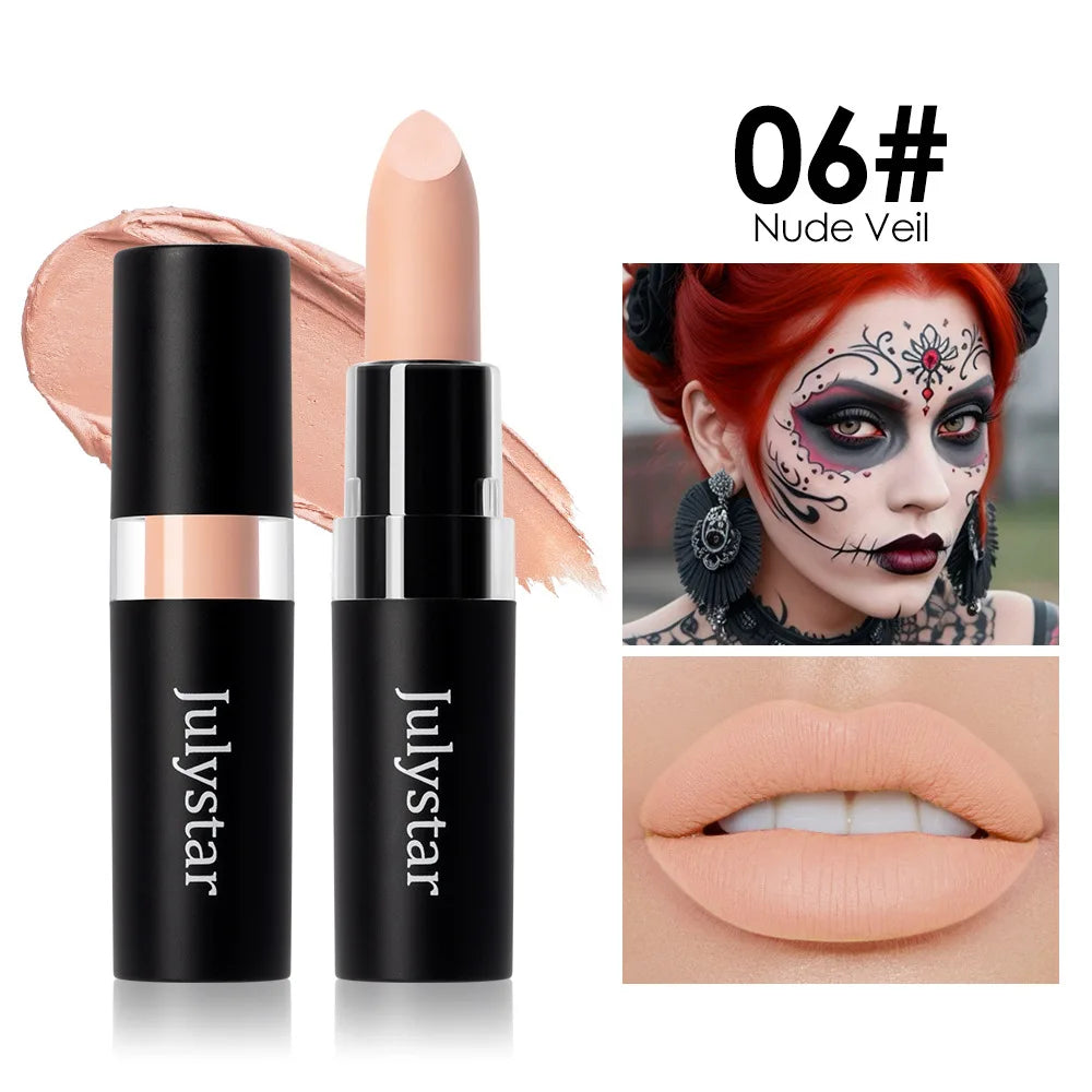 12 Color Halloween Makeup Kit, Face Body Paint & Matte Lipstick, Cruelty Free Lip Palette for Halloween Party Cosplay Costume