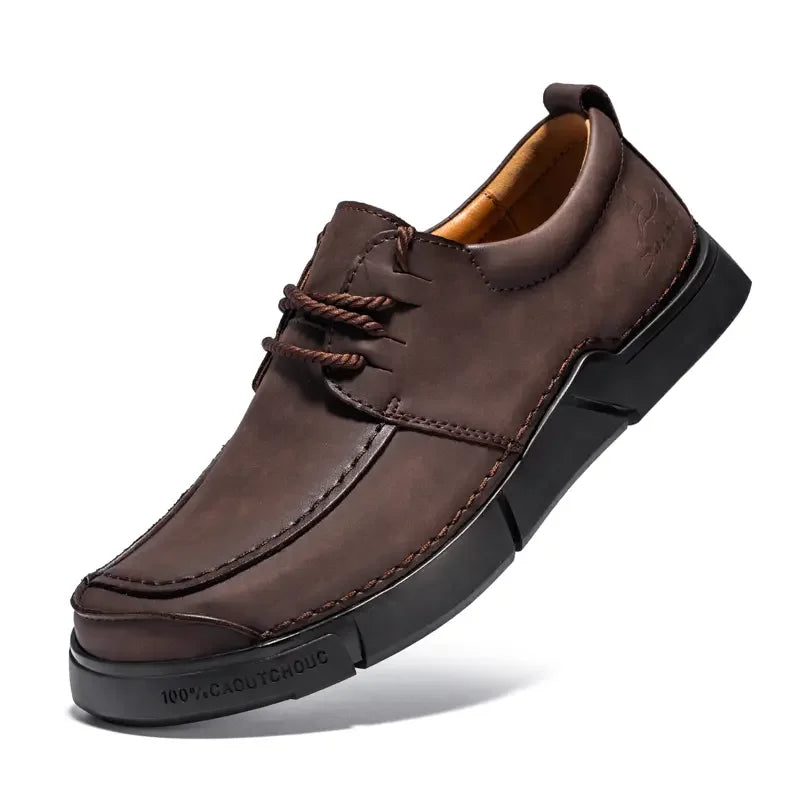 Shoes for Man Are Fashionable Dark Brown Loafers Suitable Outdoor Activities Breathable Daily Casual Shoes with Lace Up Design