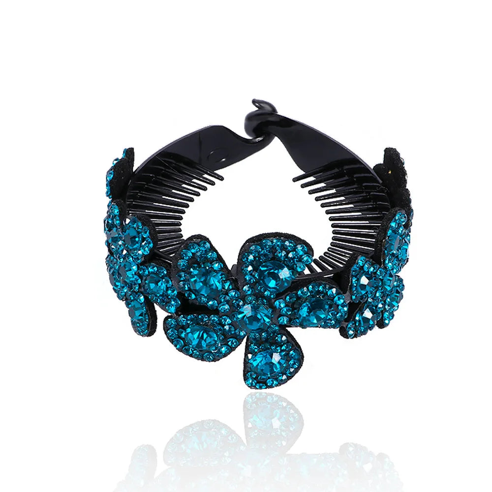 Accessories Rhinestone Floral Hair Accessories Women Twistclip Hairclaw Barrettes Hair Pins Headwear