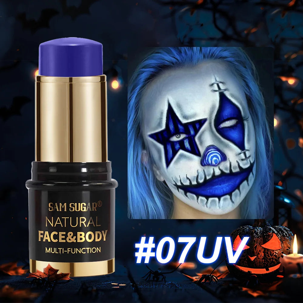 Halloween Body Face Paint Eyeshadow Stick Cosplay Makeup Cosmetics Fake Blood Waterproof Luminous White Halloween Face Painting