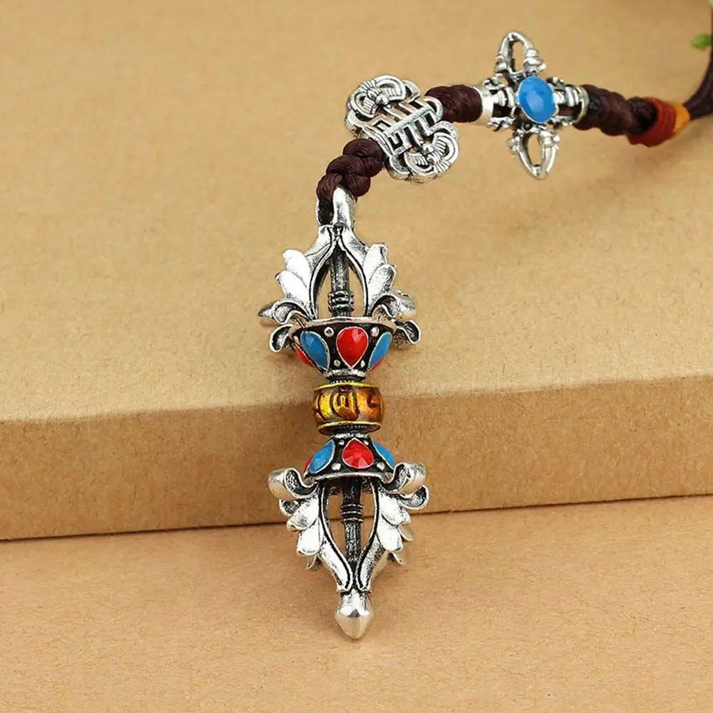 Accessories Car Ornament Women Men Jewelry Bag Pendants Prayer Wheel Pendants Vajra car keychain Key holder Buddhist keychain