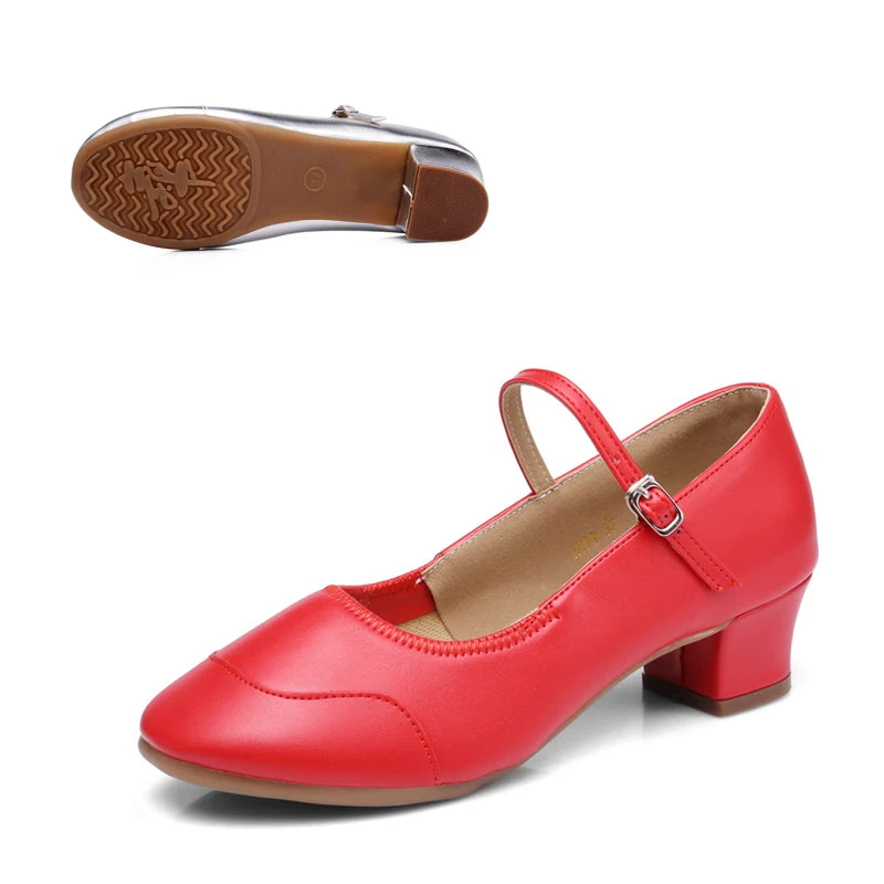 Dance Shoes for Woman Girls Ladies Latin Ballroom Modern Salsa Practise Dancing Shoes Closed Toe Square Dance Soft Rubber Sole