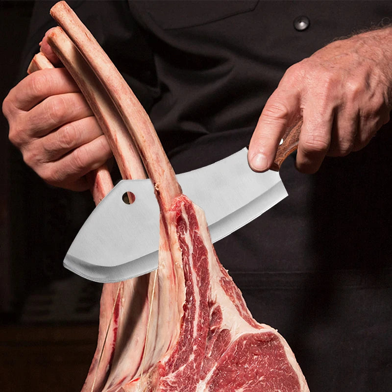 Kitchen Chef Knife Stainless Steel Meat Fish Fruit Vegetable Slicing Bone Chopping Professional Butcher Cleaver Knife with Cover