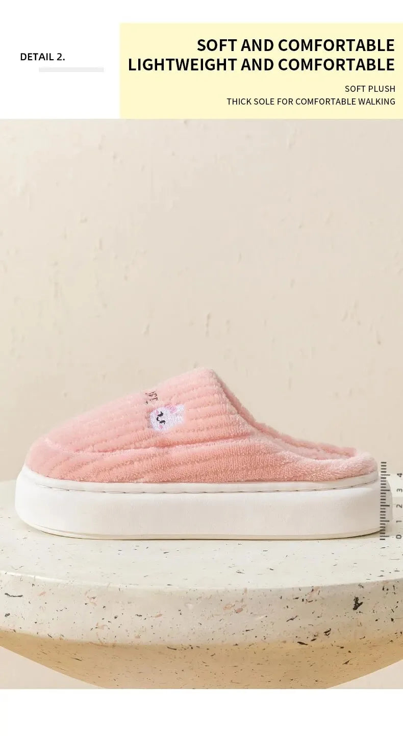 New warm cotton slippers for women's winter indoor wool slippers with thick soles and non-slip winter styles for home use.