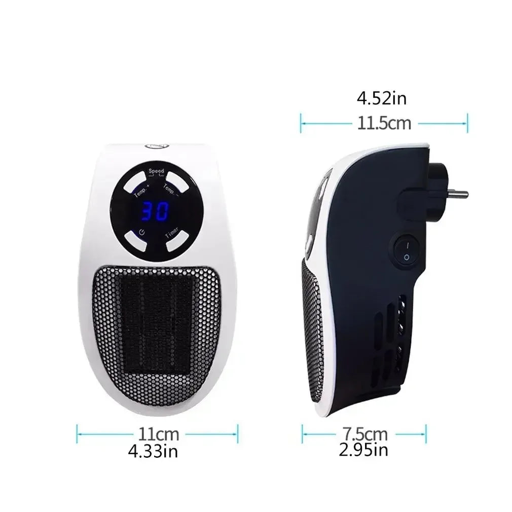 EU/US 500W Mini Heater for Home Small Bathroom Heating Fans Wall Mounted PTC Ceramic with Remote Control Household