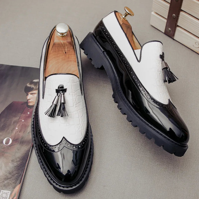 Fashion Shoes Office Shoes Slip-on Shoe Mens Leather Shoe Berathable Moccasins Fringed Men Shoes 2025 New Zapatos Para Hombres