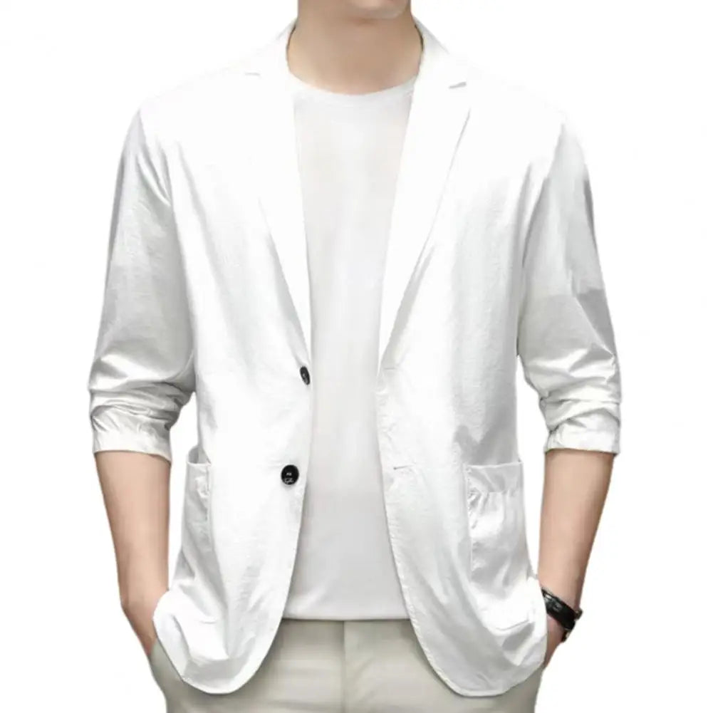 Handsome Men Suit Jacket High Quality Business Blazers Groom Wedding Men Jacket Double-button Design Suit Coat 2024 Workwear