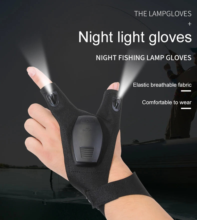 Rechargeable Led Flashlight Glove Gift for Dad Boyfriend Husband Lights Car Guy Cool Gadgets Tools for Fishing Camping Repair