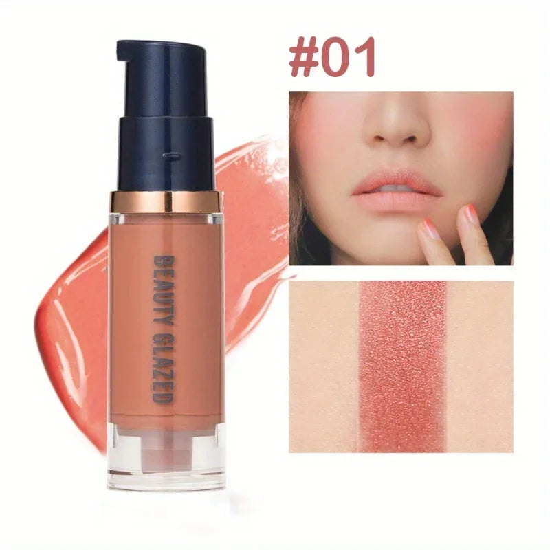 BEAUTY GLAZED Liquid Blush Long Lasting Waterproof Sweatproof Lightweight Non-Fade Natural Cheek Blusher On Face Make Up