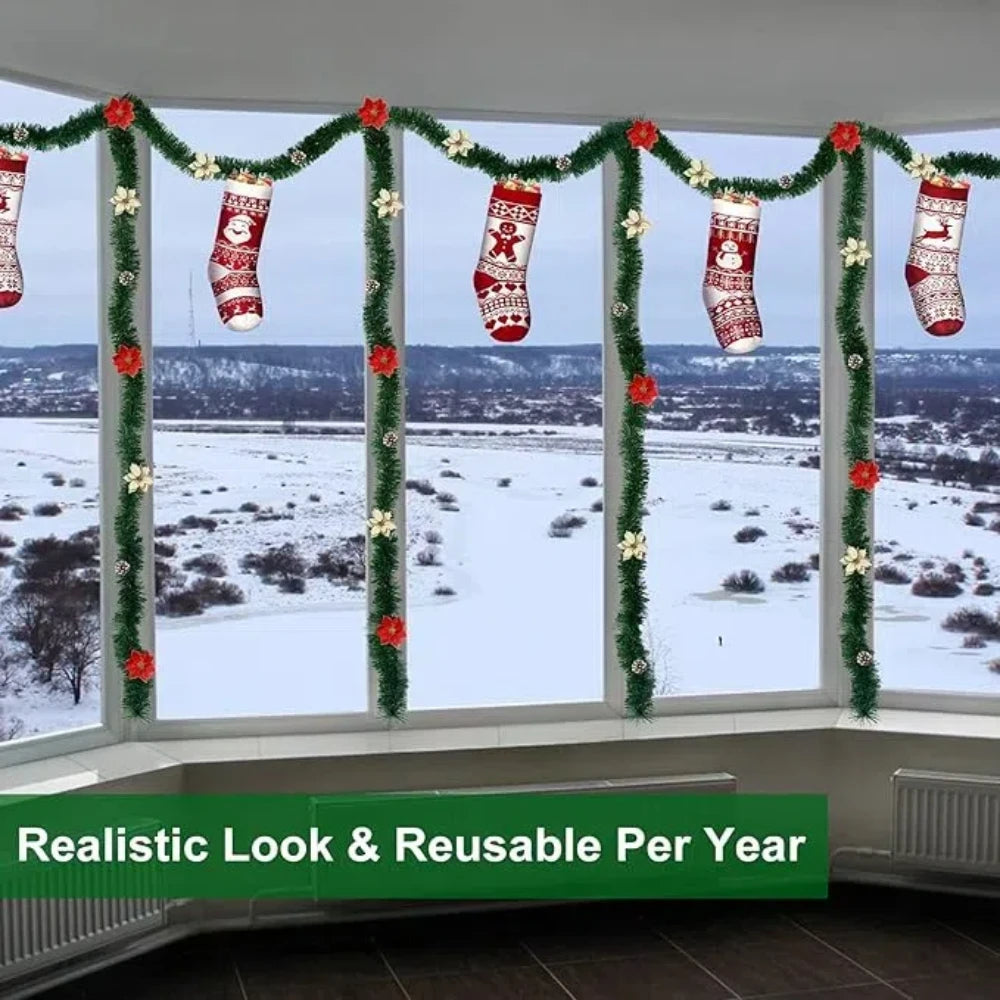 Christmas decorations Green Cane Ribbons Garland DIY Xmas Tree Ornaments Green Cane Ribbon Wreath Hanging Pendent Home Decor2024