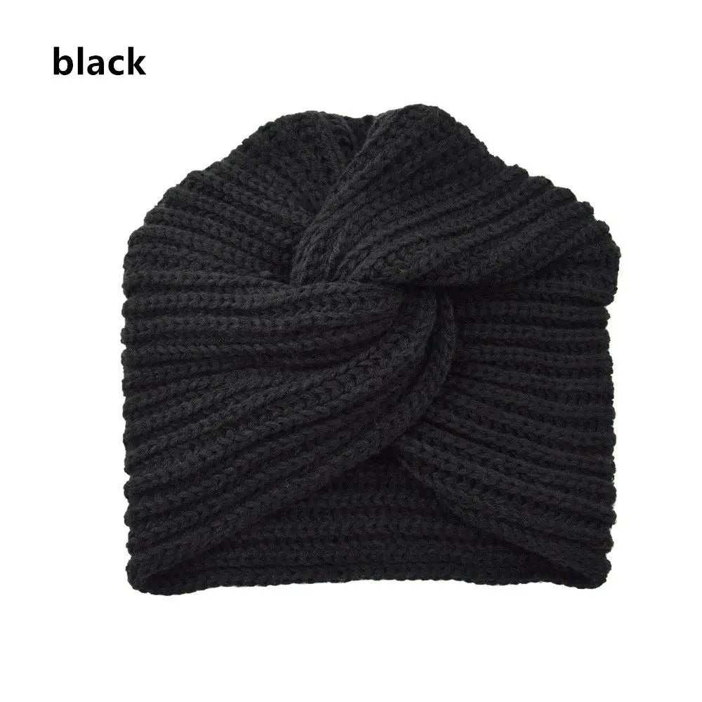 Autumn Winter Knitted Hair Accessories Croceht Beanies Twist Headwrap Hat Ladies Turban Women Felt Hat Head Wrap Caps