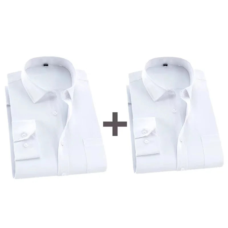 2025 Men Shirt Fashion Causal Long Sleeved Male Dress Social Business Brand Shirts Comfort Soft Weeding Party White Gift Shirts